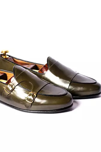 Green solid loafers