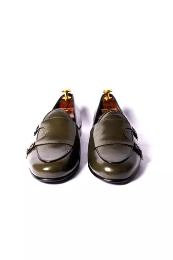 Green solid loafers