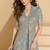 Grey real georgette heavy thread embroidery hand seroski with sequins work top-palazzo with dupatta