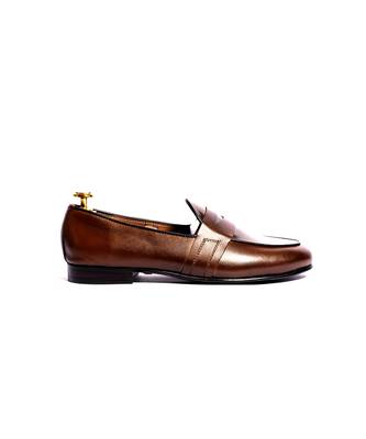 Brown solid loafers 4