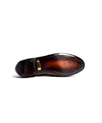 Brown solid loafers 5