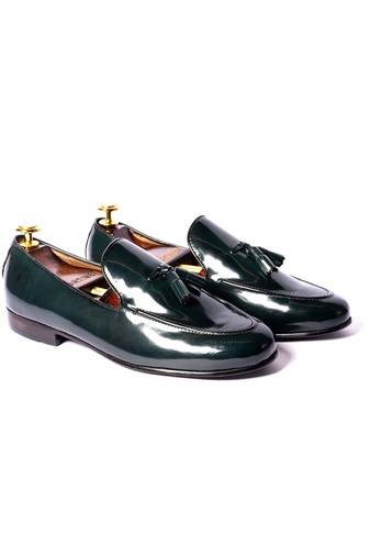 Green solid loafers