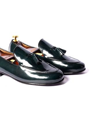 Green solid loafers 2