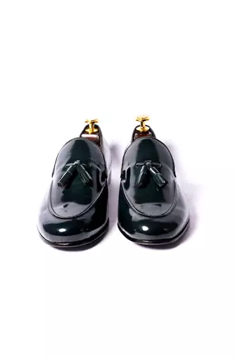 Green solid loafers
