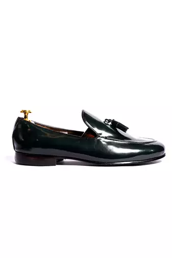 Green solid loafers