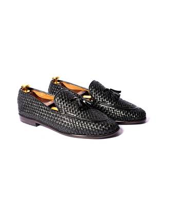 Black woven loafers 1