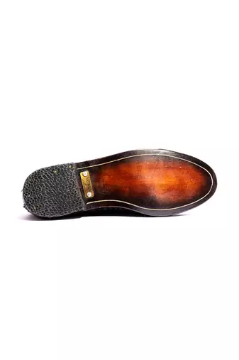 Black woven loafers