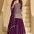 Purple real georgette heavy thread embroidery hand seroski with sequins work top-lehenga with dupatta