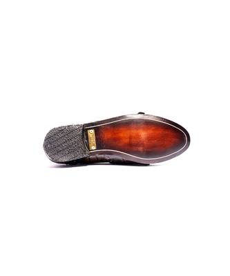 Brown solid loafers 5