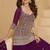 Purple real georgette heavy thread embroidery hand seroski with sequins work top-lehenga with dupatta