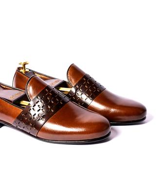 Brown solid loafers 2
