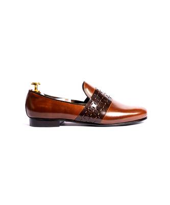 Brown solid loafers 4