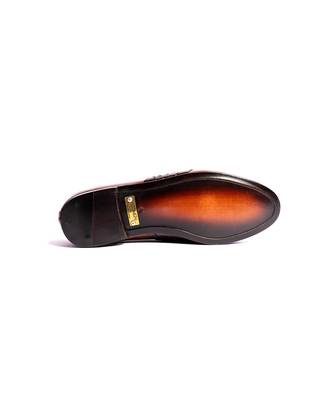 Brown solid loafers 5