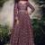 Wine pure viscose jacquard silk jacquard woven with thread embroidery sequins work top with dupatta