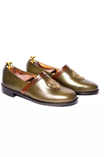 Tan  solid loafers