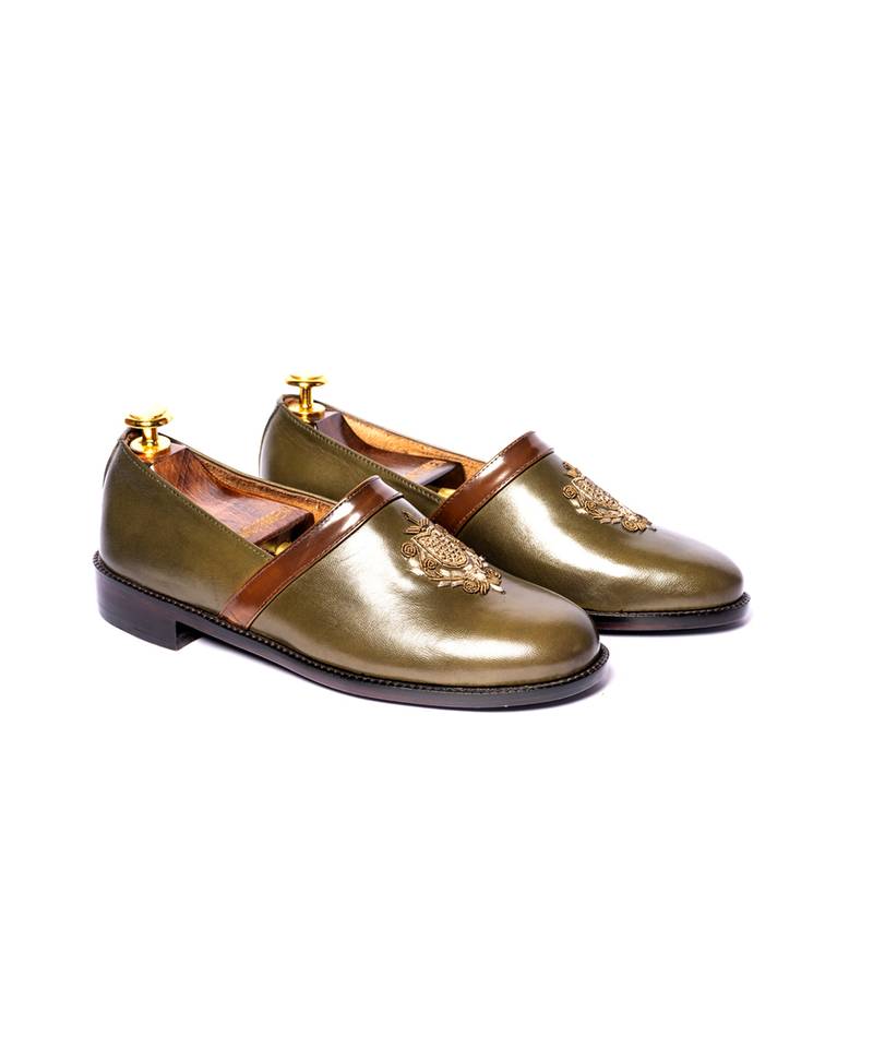 Tan  solid loafers