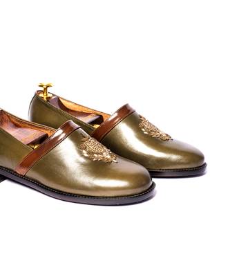 Tan  solid loafers 2