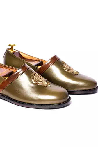 Tan  solid loafers