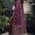 Wine pure viscose jacquard silk jacquard woven with thread embroidery sequins work top with dupatta