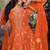 Orange pure viscose jacquard silk jacquard woven with heavy thread embroidery sequins work top-palazzo with dupatta