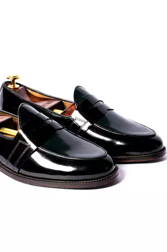 Green solid loafers