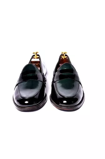 Green solid loafers