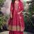 Rani pink pure viscose jacquard silk jacquard woven with heavy thread embroidery sequins work top-palazzo with dupatta