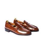 Tan  solid loafers