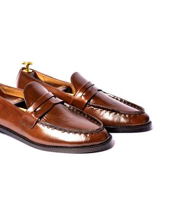 Tan  solid loafers 2