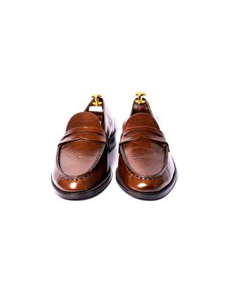 Tan  solid loafers 3