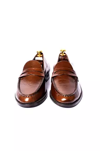 Tan  solid loafers