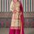 Cream real simar silk heavy thread embroidery sequins work with jacquard lace top-palazzo with dupatta