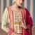 Cream real simar silk heavy thread embroidery sequins work with jacquard lace top-palazzo with dupatta