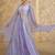 Lavender real georgette heavy thread embroidery with sequins work top-skirt with dupatta