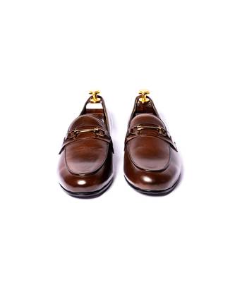 Brown solid loafers 3