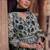 Multicolor real georgette printed with thread embroidery work top with dupatta