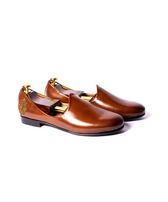 Tan  solid loafers 1