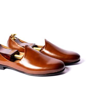 Tan  solid loafers 2