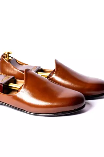 Tan  solid loafers