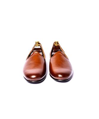 Tan  solid loafers 3