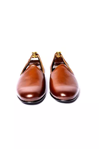 Tan  solid loafers