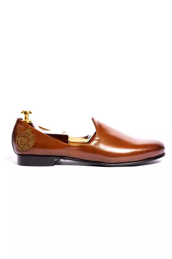 Tan  solid loafers