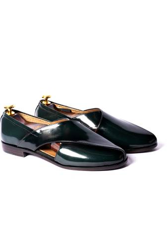 Green solid Sandals