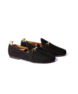 Black woven loafers 1