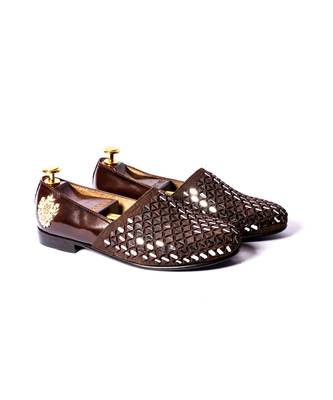 Brown woven loafers 1