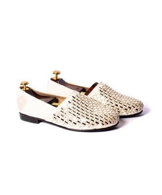 White woven shoes for men 1