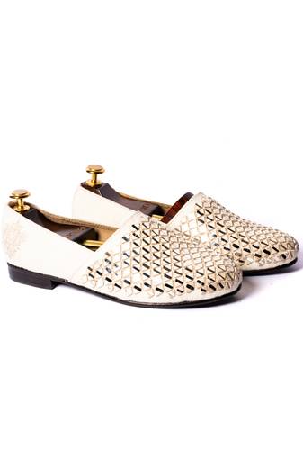 White woven shoes for men