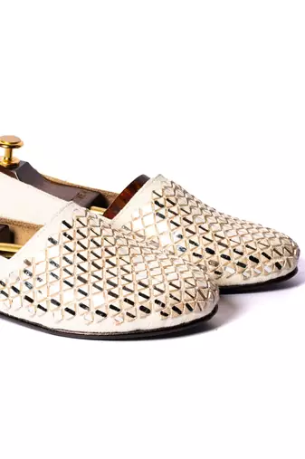 White woven shoes for men