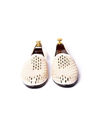 White woven shoes for men 3
