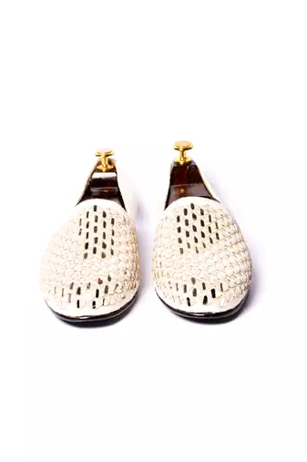 White woven shoes for men